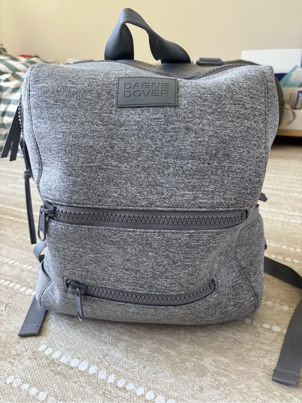 Dagne Dover Gray Heather Backpack Diaper Bag